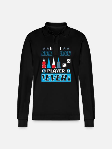 Backgammon Spiel - Stanley/Stella Unisex Bio-Langarm-Poloshirt Prepster - Schwarz