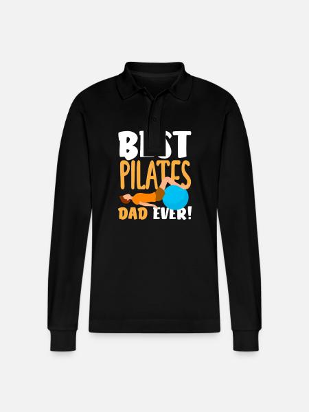 Pilates Best Pilates Dad Ever - Stanley/Stella Organic Unisex Long-Sleeved Polo Shirt Prepster - black