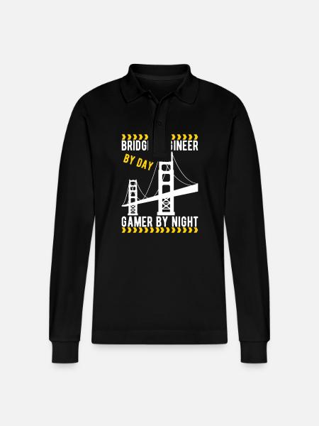 Bridge Engineer Bridge Construction - Stanley/Stella Organic Unisex Long-Sleeved Polo Shirt Prepster - black