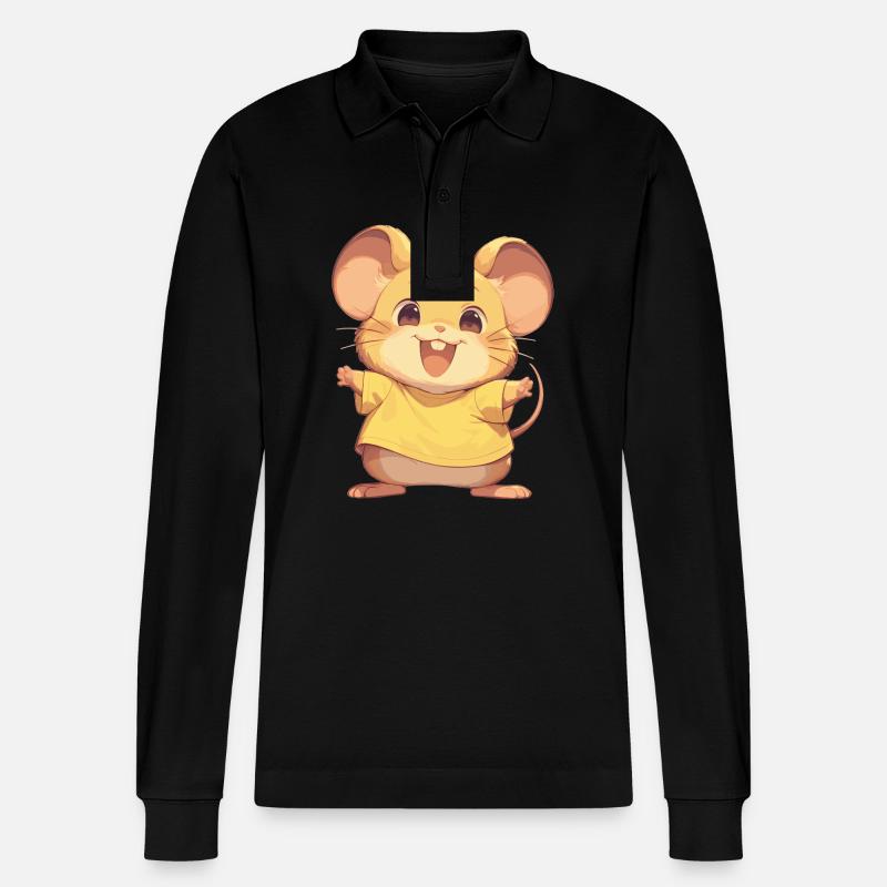 Mäuse Maus - Stanley/Stella Unisex Bio-Langarm-Poloshirt Prepster - Schwarz