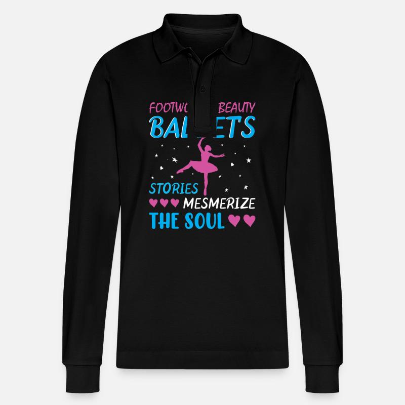 Ballerina Ballett mädchen - Stanley/Stella Unisex Bio-Langarm-Poloshirt Prepster - Schwarz