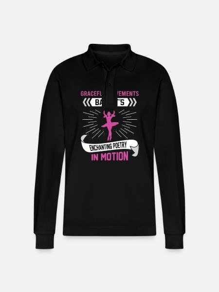 Ballerina Ballett mädchen - Stanley/Stella Unisex Bio-Langarm-Poloshirt Prepster - Schwarz