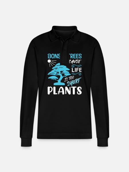 Bonsai Tree - Stanley/Stella Unisex Bio-Langarm-Poloshirt Prepster - Schwarz