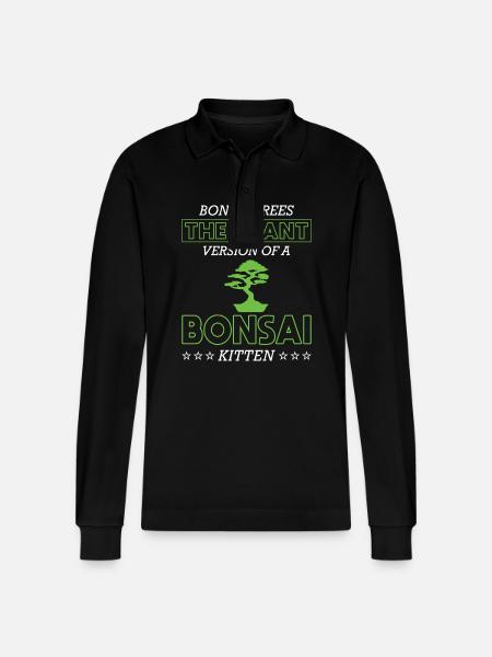 Bonsai Tree - Stanley/Stella Unisex Bio-Langarm-Poloshirt Prepster - Schwarz