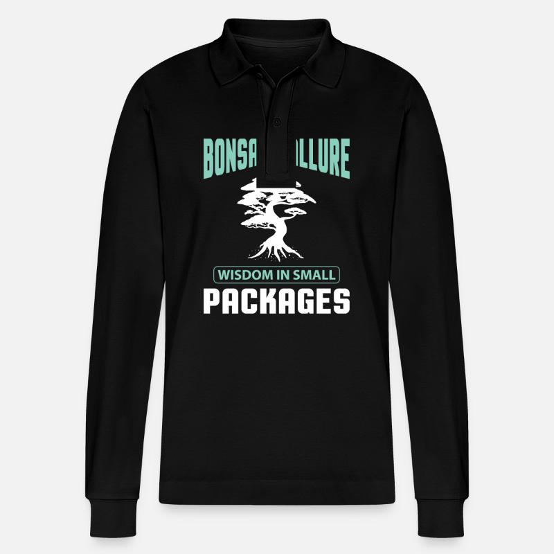 Bonsai Tree - Stanley/Stella Unisex Bio-Langarm-Poloshirt Prepster - Schwarz
