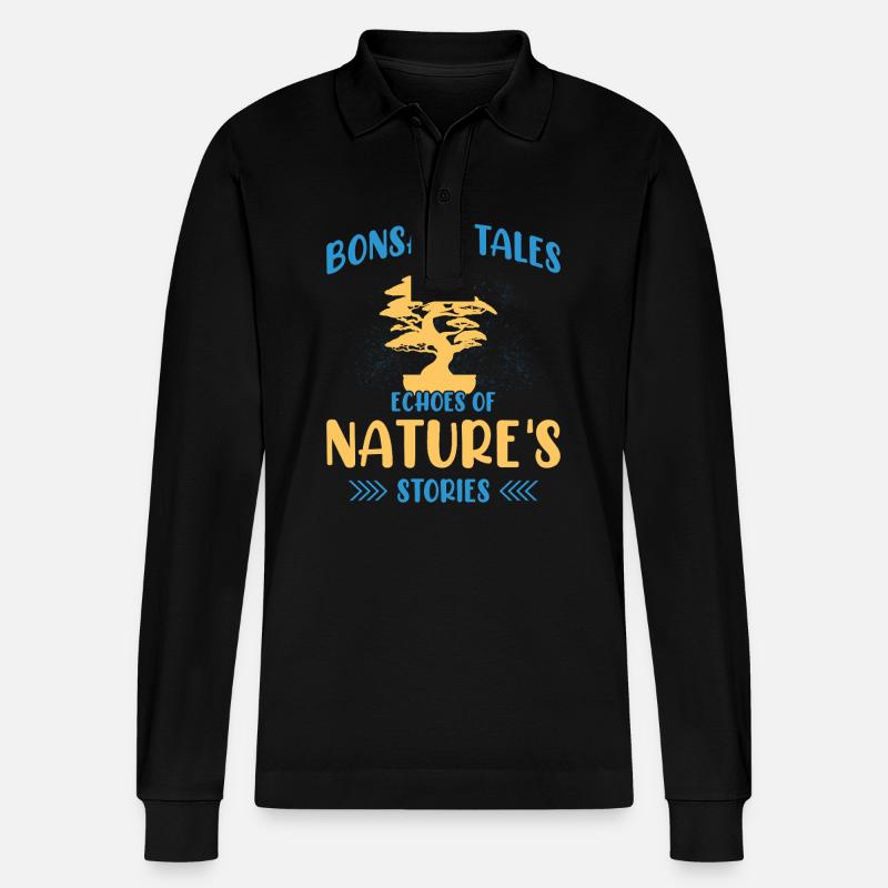 Bonsai Tree - Stanley/Stella Unisex Bio-Langarm-Poloshirt Prepster - Schwarz