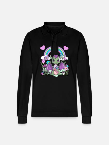 Dragon - Stanley/Stella Organic Unisex Long-Sleeved Polo Shirt Prepster - black