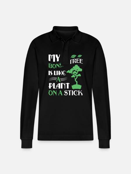 Bonsai Tree - Stanley/Stella Unisex Bio-Langarm-Poloshirt Prepster - Schwarz