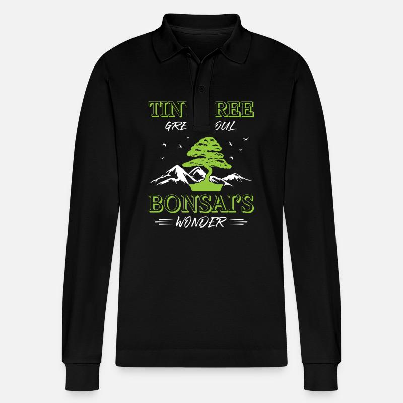 Bonsai Tree - Stanley/Stella Unisex Bio-Langarm-Poloshirt Prepster - Schwarz