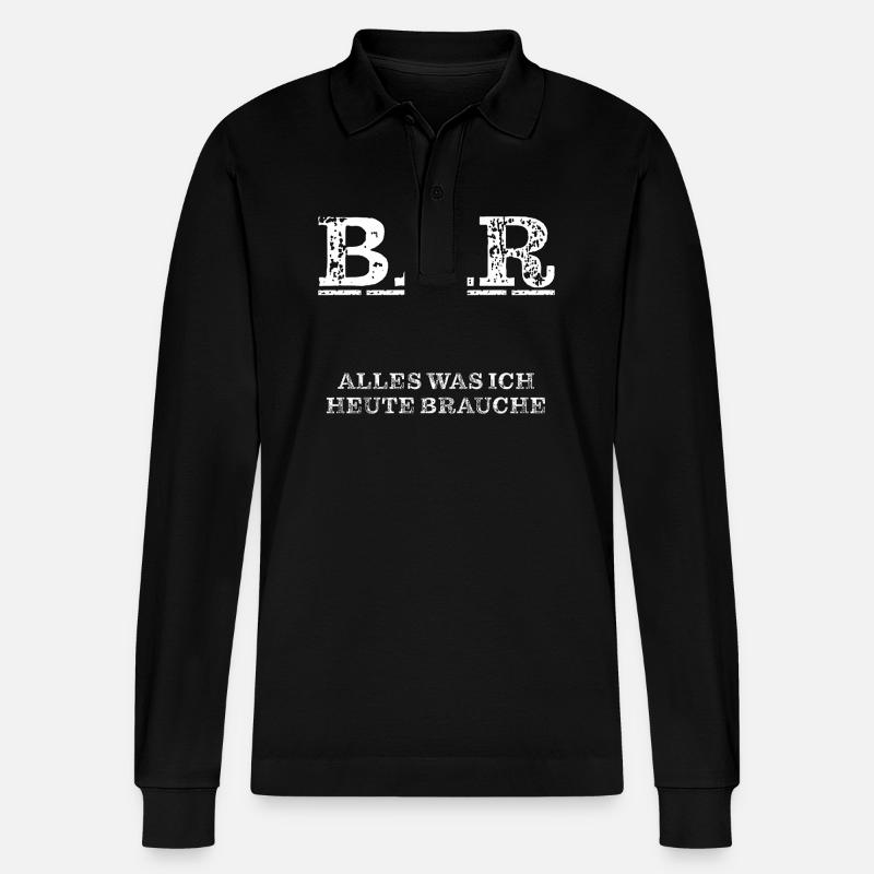 BAR EVERYTHING I NEED TODAY - Stanley/Stella Organic Unisex Long-Sleeved Polo Shirt Prepster - black