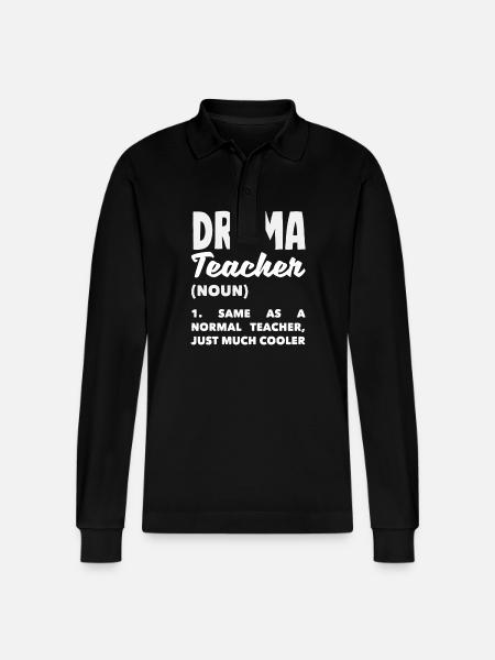 Musical Lover Drama Teacher Definition - Stanley/Stella Organic Unisex Long-Sleeved Polo Shirt Prepster - black