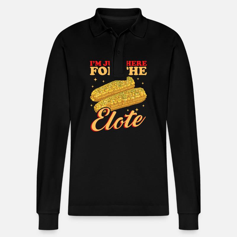 Elote mexikanischer Elotes Geschenk - Stanley/Stella Unisex Bio-Langarm-Poloshirt Prepster - Schwarz