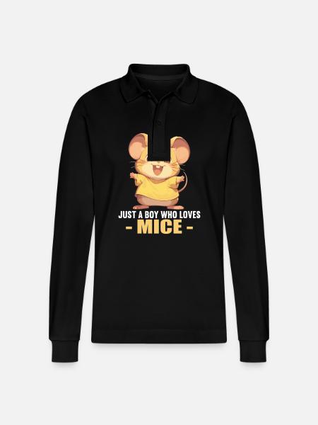Mice Mouse - Stanley/Stella Organic Unisex Long-Sleeved Polo Shirt Prepster - black