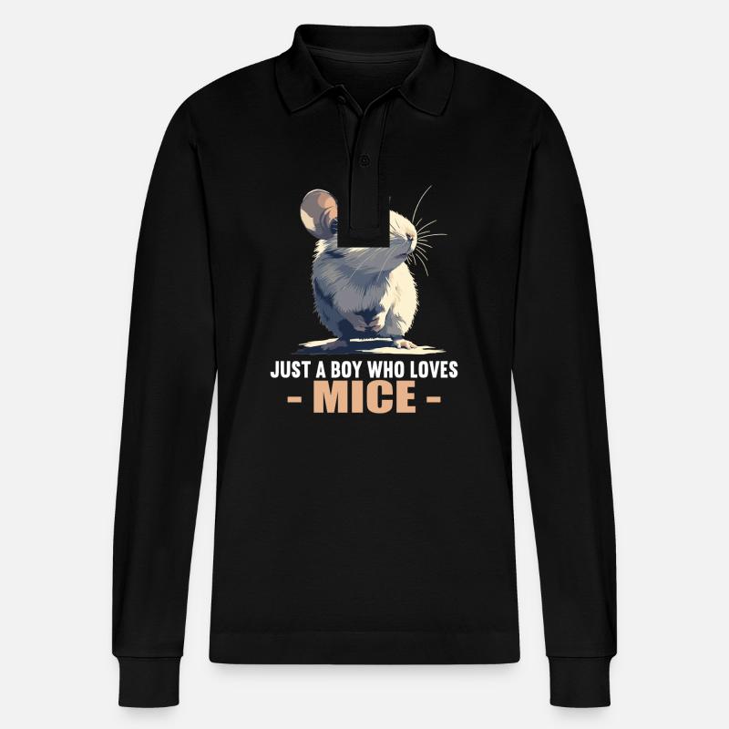 Mäuse Maus - Stanley/Stella Unisex Bio-Langarm-Poloshirt Prepster - Schwarz
