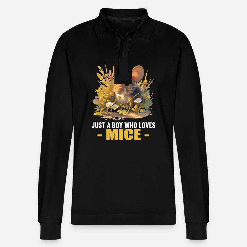 Mäuse Maus - Stanley/Stella Unisex Bio-Langarm-Poloshirt Prepster - Schwarz