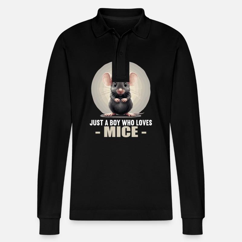 Mäuse Maus - Stanley/Stella Unisex Bio-Langarm-Poloshirt Prepster - Schwarz
