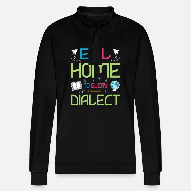 ESL-Lehrer ESL Unterricht - Stanley/Stella Unisex Bio-Langarm-Poloshirt Prepster - Schwarz