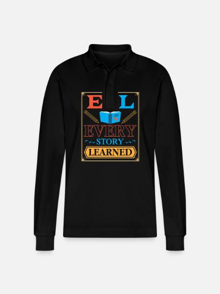 ESL-Lehrer ESL Unterricht - Stanley/Stella Unisex Bio-Langarm-Poloshirt Prepster - Schwarz