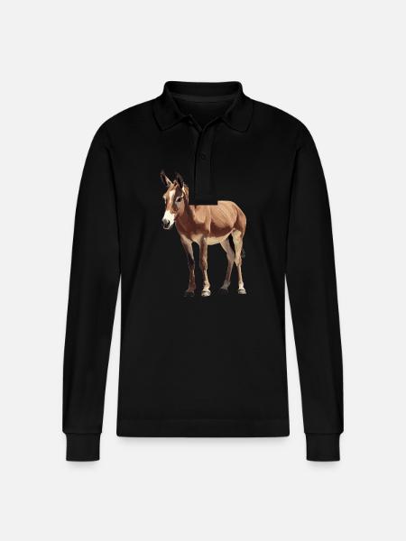 Mules Mule - Stanley/Stella Organic Unisex Long-Sleeved Polo Shirt Prepster - black