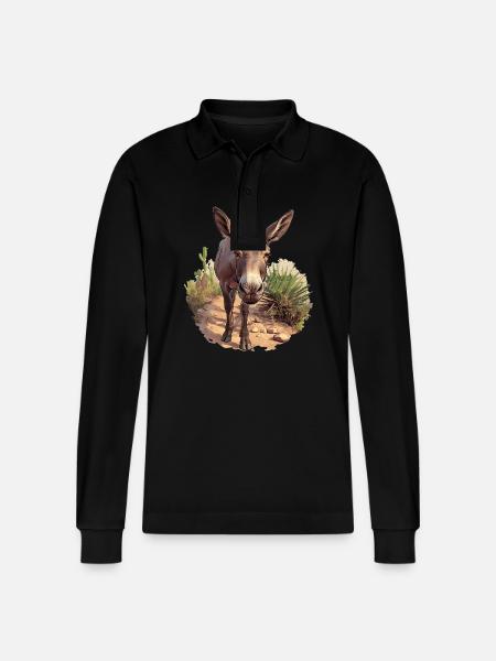 Mules Mule - Stanley/Stella Organic Unisex Long-Sleeved Polo Shirt Prepster - black