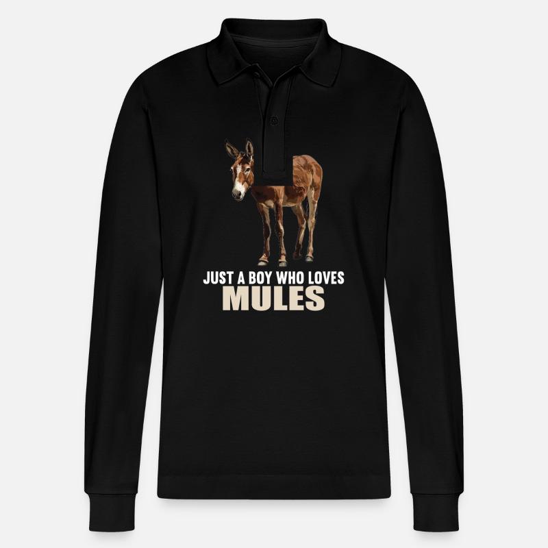 Mules Mule - Polo à manches longues bio PREPSTER Stanley/Stella Unisexe - noir