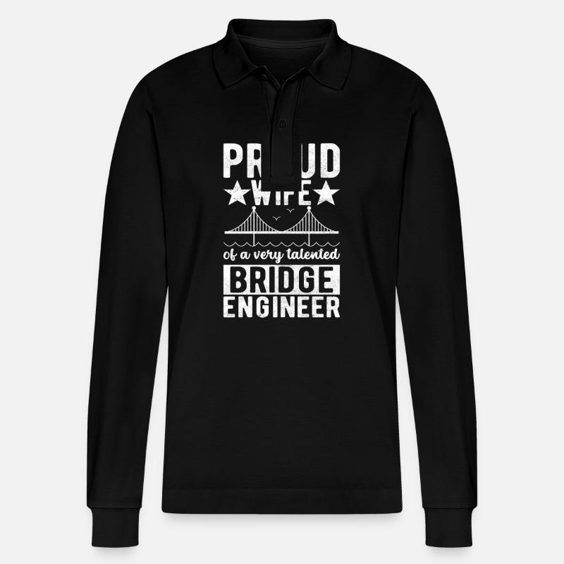 Bridge Engineer Bridge Construction - Stanley/Stella Organic Unisex Long-Sleeved Polo Shirt Prepster - black