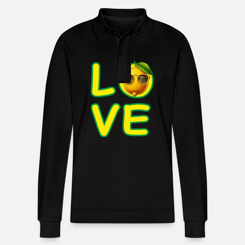 LOVE ZITRONE - Stanley/Stella Unisex Bio-Langarm-Poloshirt Prepster - Schwarz