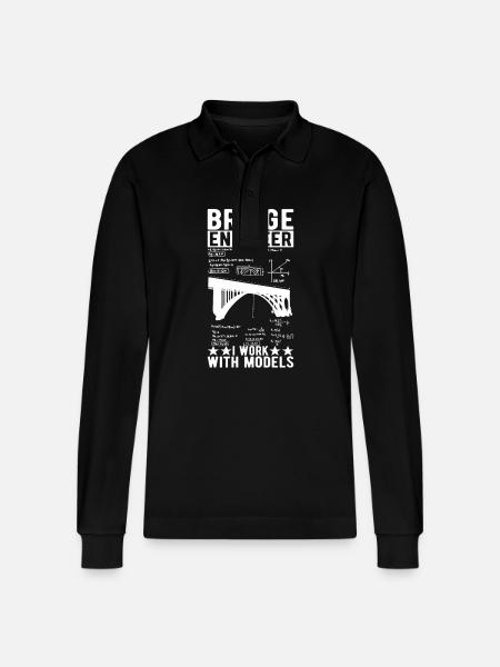 Bridge Engineer Bridge Construction - Stanley/Stella Organic Unisex Long-Sleeved Polo Shirt Prepster - black