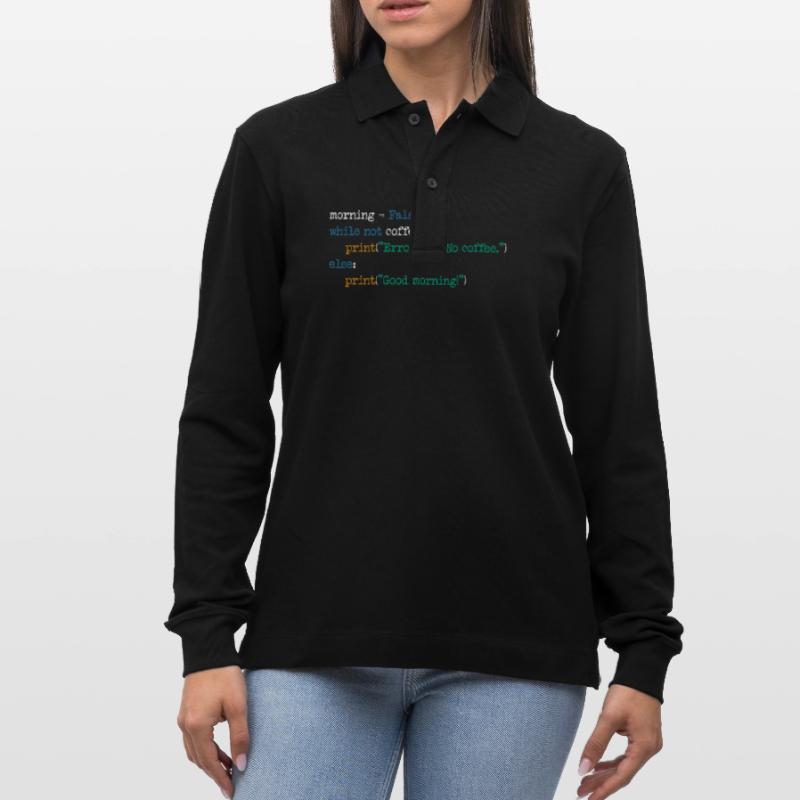 Informatik Kaffee Code Programmierer Geschenk Stanley/Stella Unisex Bio-Langarm-Poloshirt Prepster