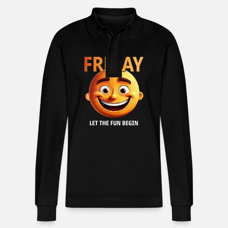 Friday - Stanley/Stella Unisex Bio-Langarm-Poloshirt Prepster - Schwarz