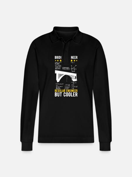 Bridge Engineer Bridge Construction - Stanley/Stella Organic Unisex Long-Sleeved Polo Shirt Prepster - black