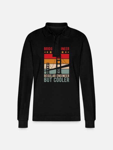 Bridge Engineer Bridge Construction - Stanley/Stella Organic Unisex Long-Sleeved Polo Shirt Prepster - black