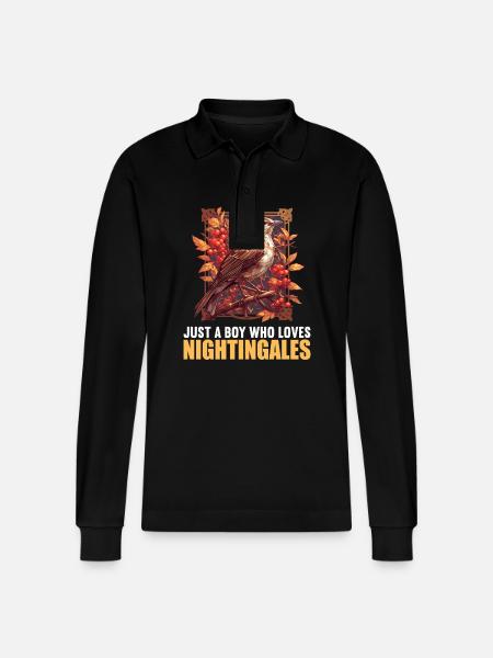 Nightingales Nightingale - Stanley/Stella Organic Unisex Long-Sleeved Polo Shirt Prepster - black