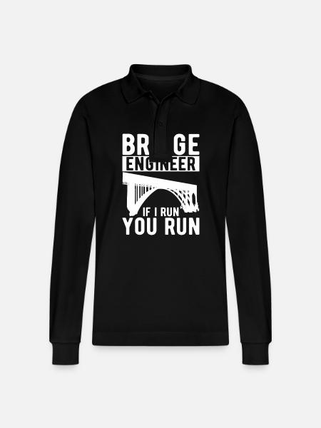 Bridge Engineer Bridge Construction - Stanley/Stella Organic Unisex Long-Sleeved Polo Shirt Prepster - black