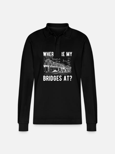 Bridge Engineer Bridge Construction - Stanley/Stella Organic Unisex Long-Sleeved Polo Shirt Prepster - black