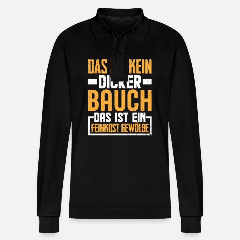 Dicker Bauch Lustig Spruch Geschenk - Stanley/Stella Unisex Bio-Langarm-Poloshirt Prepster - Schwarz