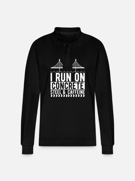 Bridge Engineer Bridge Construction - Stanley/Stella Organic Unisex Long-Sleeved Polo Shirt Prepster - black