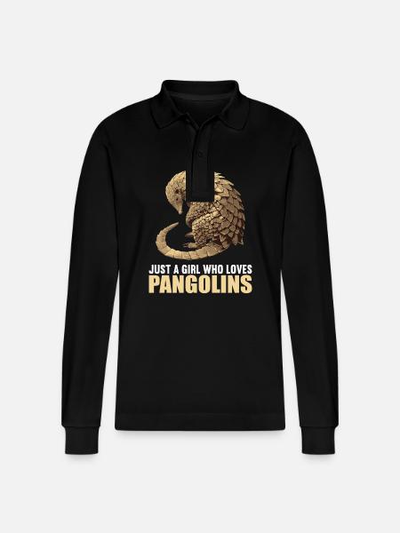 Pangolins Pangolin Pangolin - Stanley/Stella Organic Unisex Long-Sleeved Polo Shirt Prepster - black