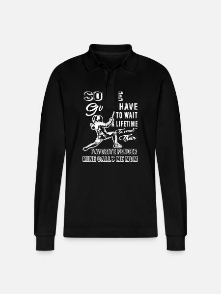 Fencing Fencer Mom - Stanley/Stella Organic Unisex Long-Sleeved Polo Shirt Prepster - black