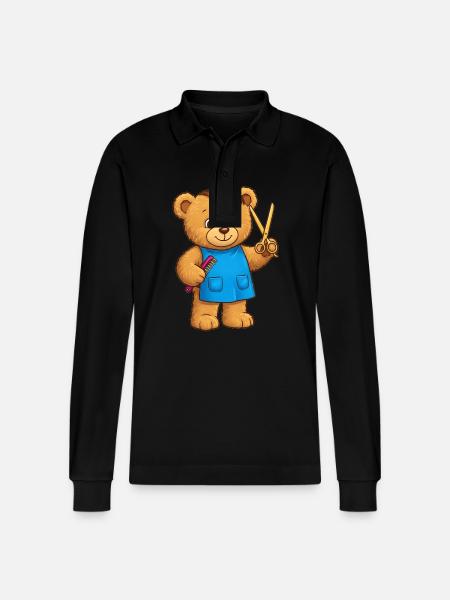 Teddy Bear Coiffeur - Polo à manches longues bio PREPSTER Stanley/Stella Unisexe - noir