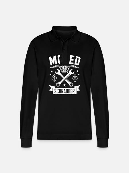 Moped Schrauber Mechaniker - Stanley/Stella Unisex Bio-Langarm-Poloshirt Prepster - Schwarz
