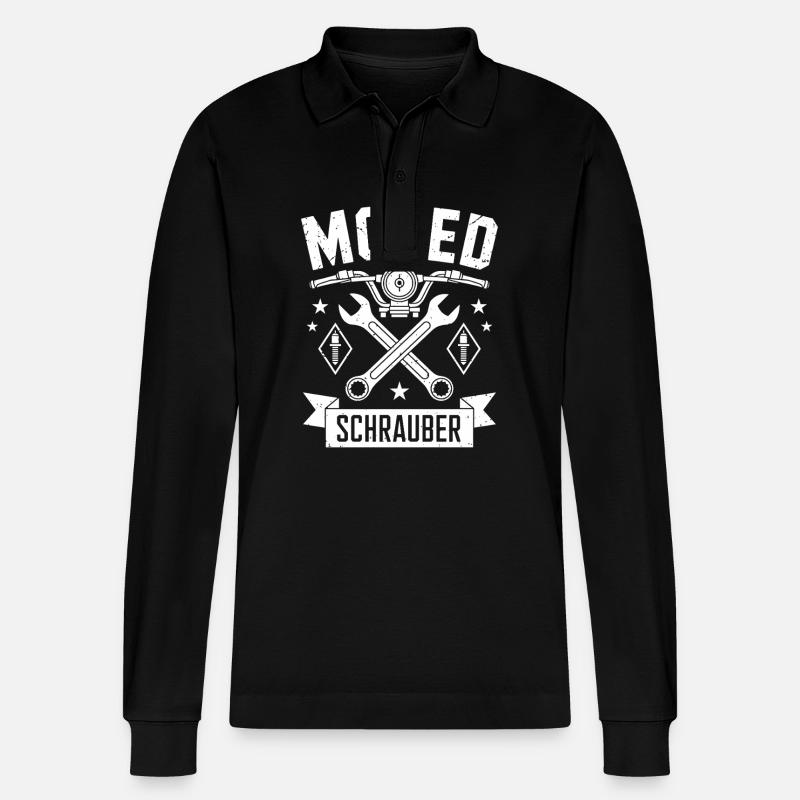 Moped Schrauber Mechaniker - Stanley/Stella Unisex Bio-Langarm-Poloshirt Prepster - Schwarz