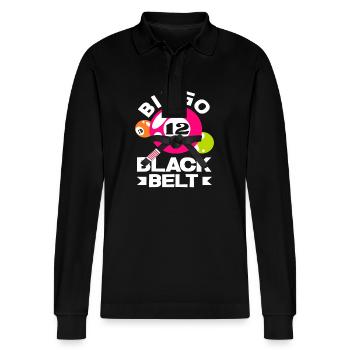 Bingo Black Belt Meisterschaft - Stanley/Stella Unisex Bio-Langarm-Poloshirt Prepster - Schwarz - Vorne - Anna (173cm) & Nico (186cm)