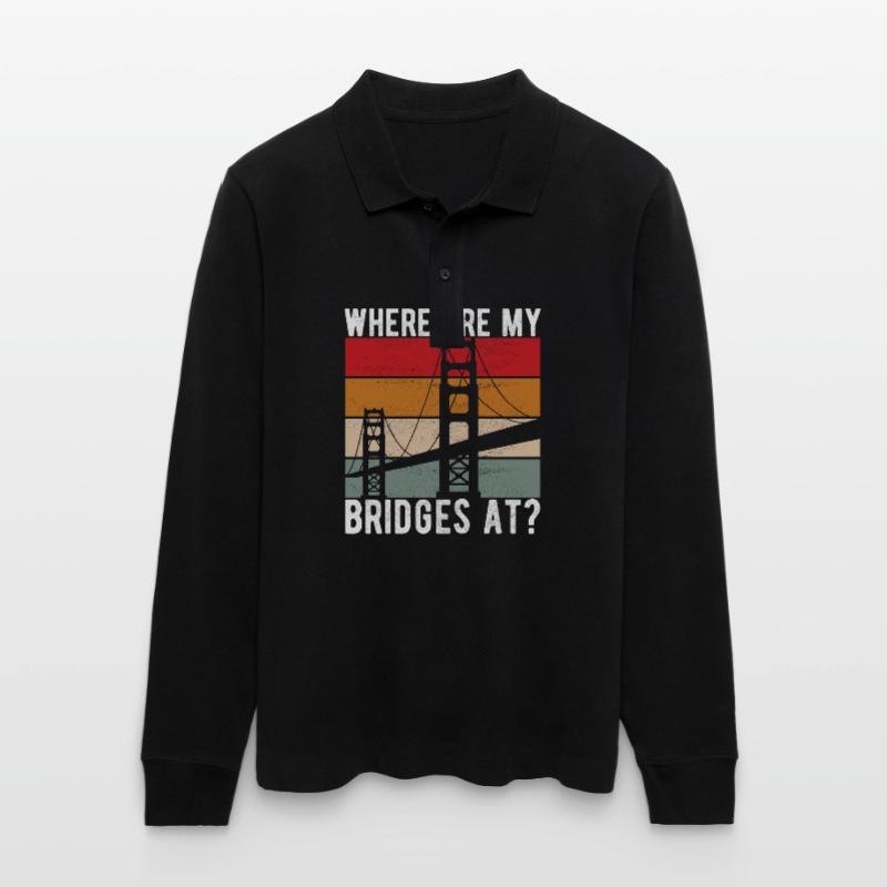 Bridge Engineer Bridge Construction Stanley/Stella Organic Unisex Long-Sleeved Polo Shirt Prepster