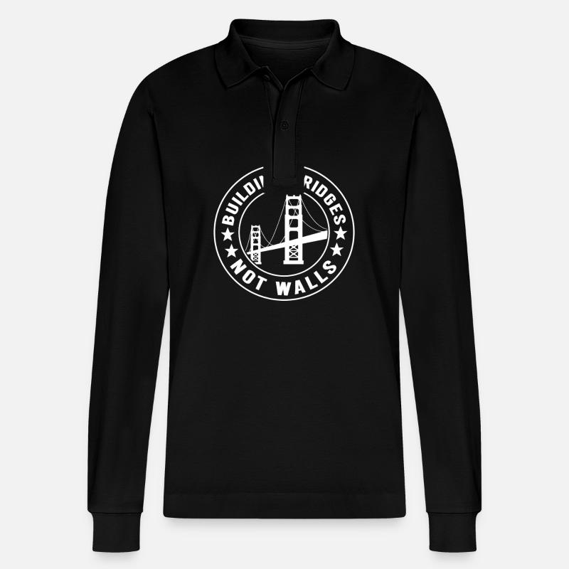 Bridge Engineer Bridge Construction - Stanley/Stella Organic Unisex Long-Sleeved Polo Shirt Prepster - black