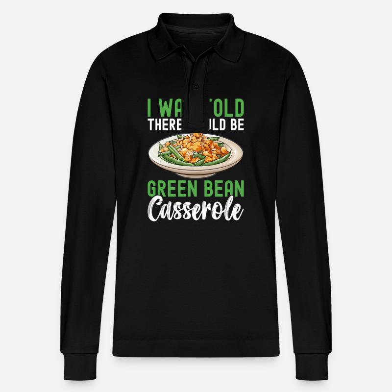 Casserole de haricots verts - Polo à manches longues bio PREPSTER Stanley/Stella Unisexe - noir