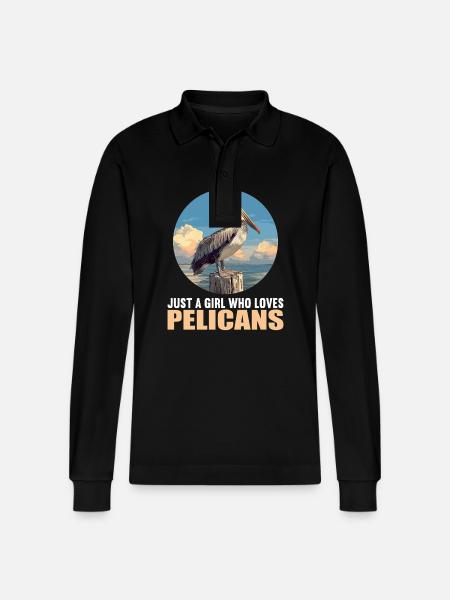 Pelicans Pelican - Stanley/Stella Organic Unisex Long-Sleeved Polo Shirt Prepster - black
