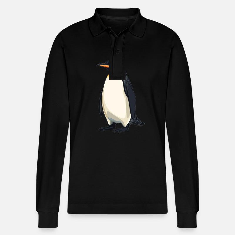 Pinguine Pinguin - Stanley/Stella Unisex Bio-Langarm-Poloshirt Prepster - Schwarz