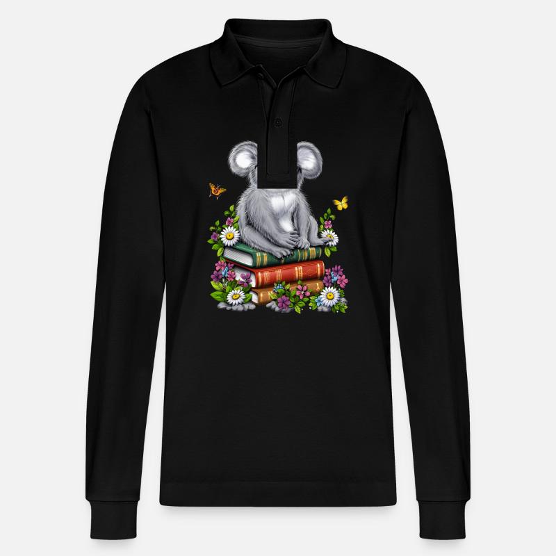 Koala Lesebücher - Stanley/Stella Unisex Bio-Langarm-Poloshirt Prepster - Schwarz