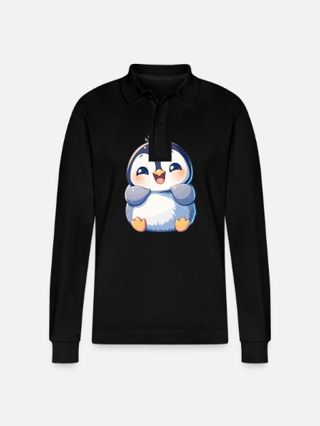 Penguins Penguin - Stanley/Stella Organic Unisex Long-Sleeved Polo Shirt Prepster - black